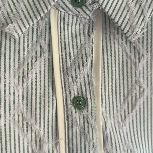 Strut & Bolt Pinstriped Cropped Button Down, Size M, EUC - Picture 4 of 8